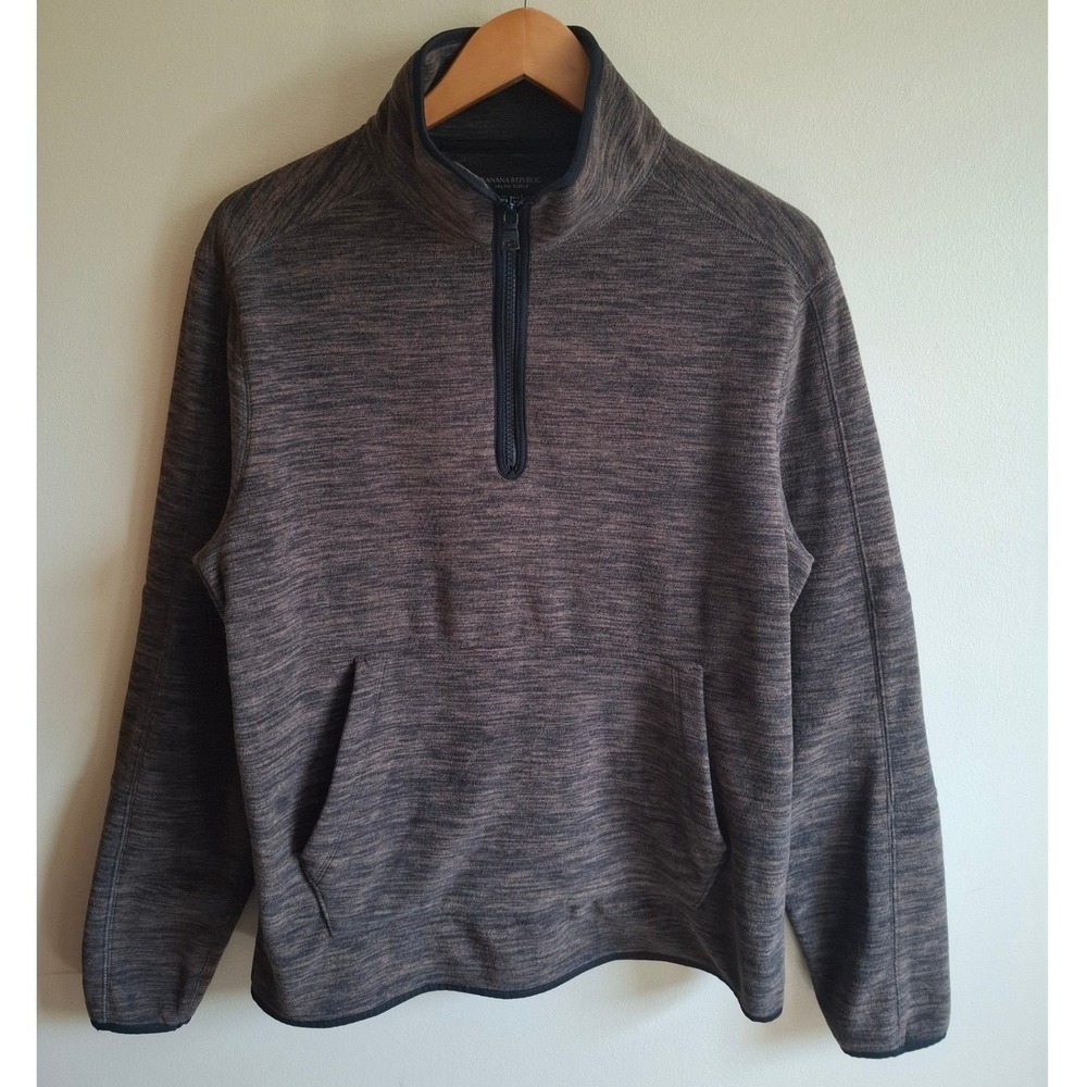 Banana Republic 1/4 Zip Tigers Eye Fleece Pullover Gorpcore Cozy Casual Unisex M